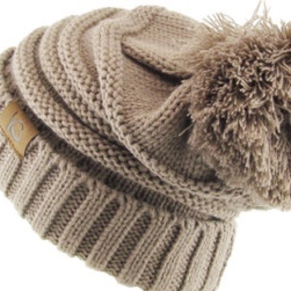 Chunk Pom Pom Cable Knit Ribbed Beanie - Picture 8 of 16